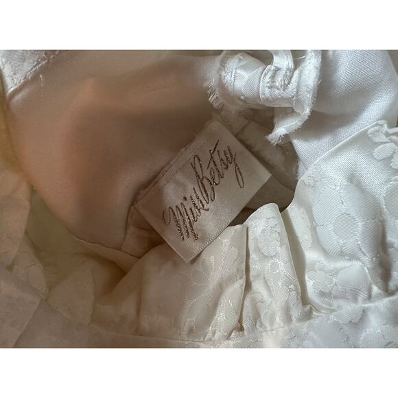 1960’s Wedding Dress Classy Flower Print Train Button Up Vintage Size Small - Picture 8 of 16